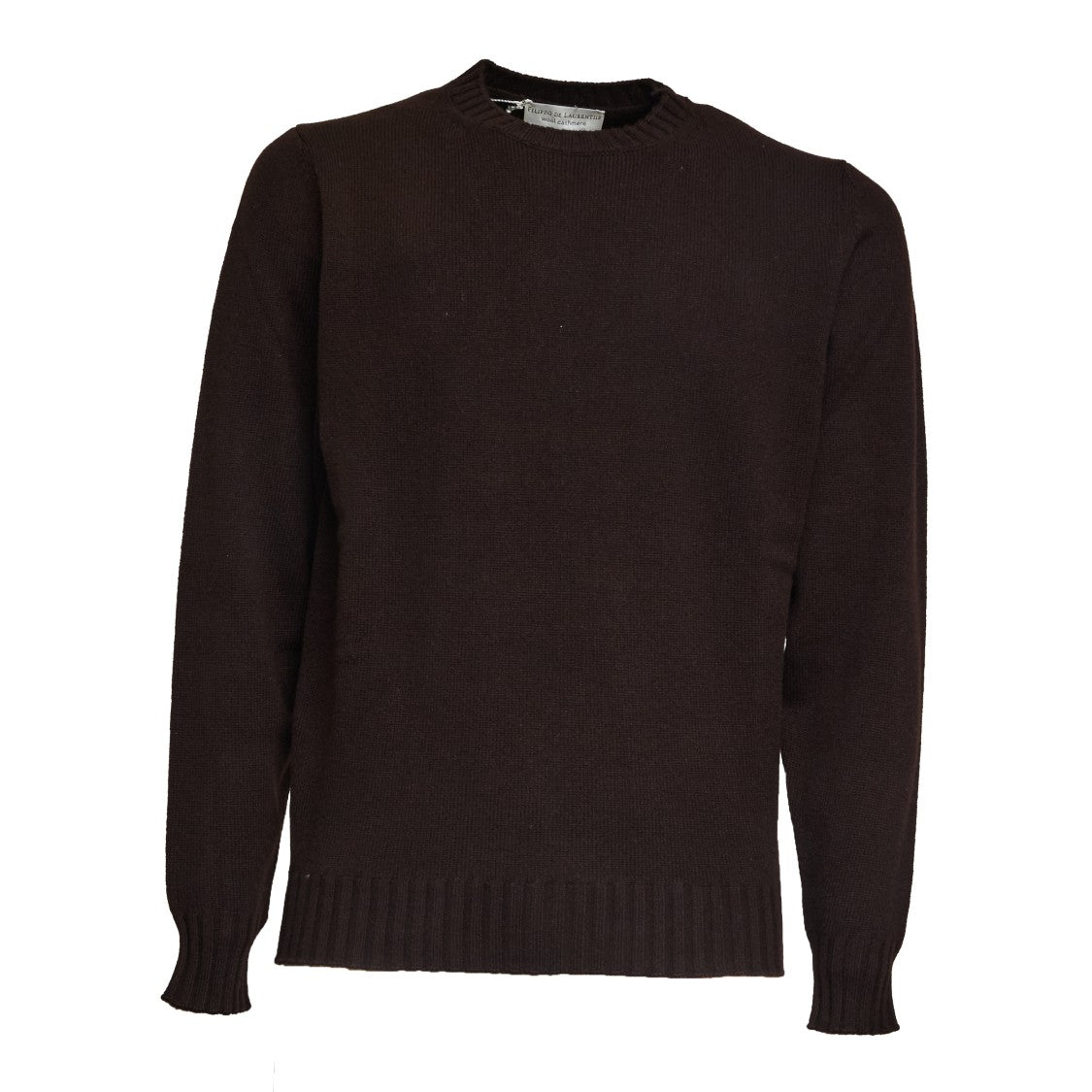 Filippo De Laurentiis Ribbed Crew Neck Sweater In Wool