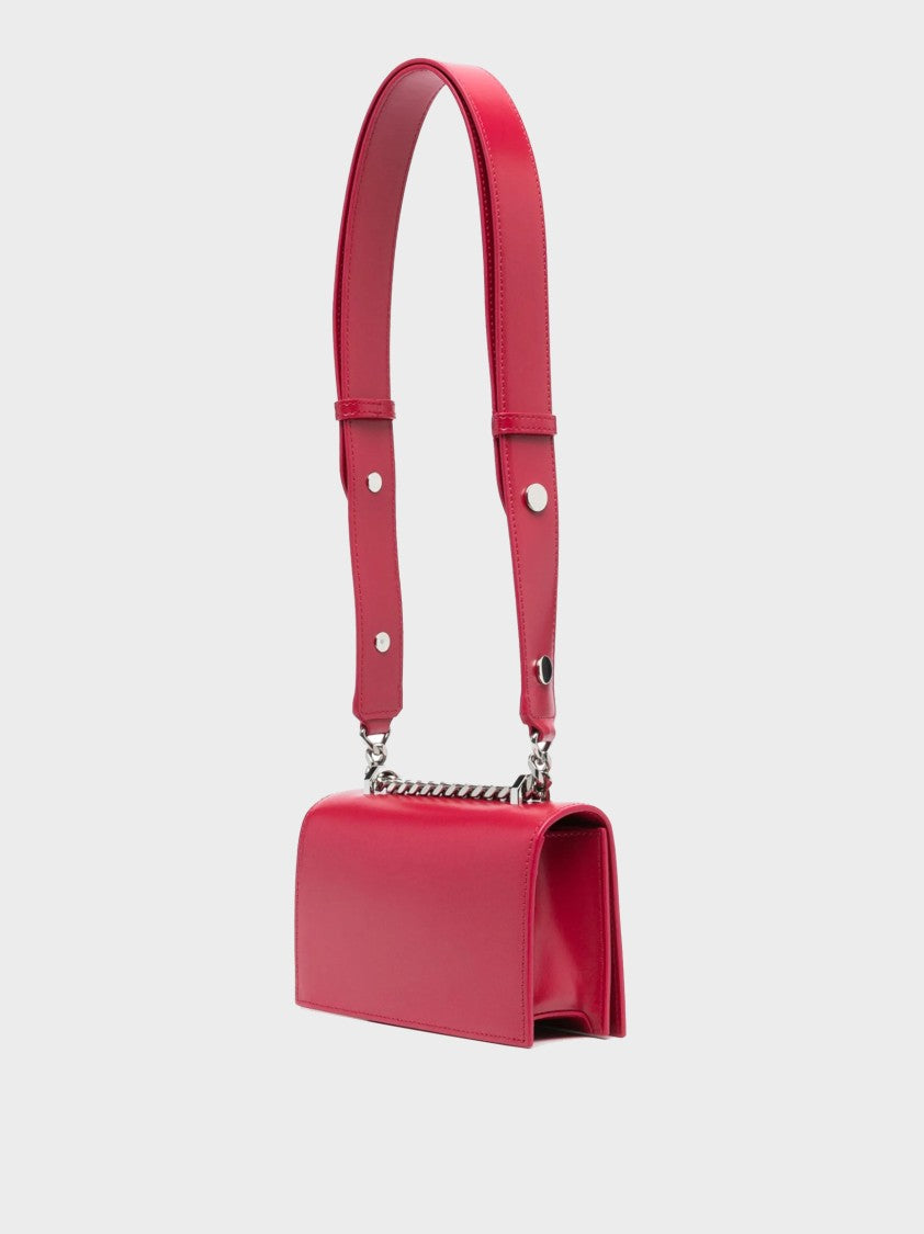 Alexander Mcqueen Structured Calf Leather Handbag With Decorative Clasp