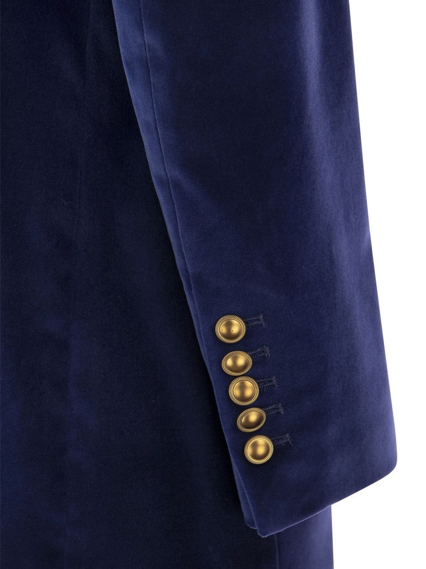 Saulina Antonia - Single-Breasted Velvet Jacket