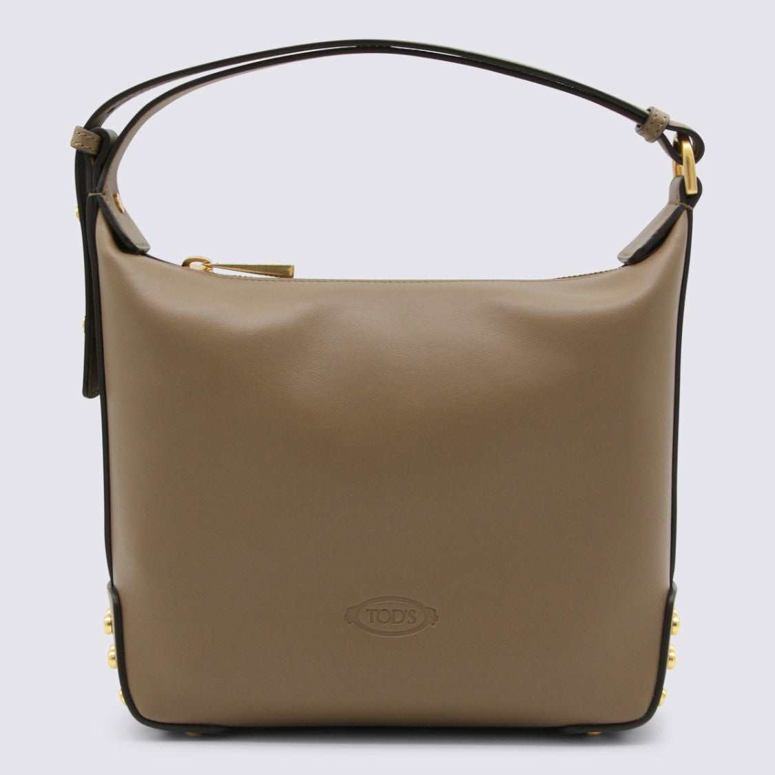 Tod's Dove Grey Leather Shoulder Bag