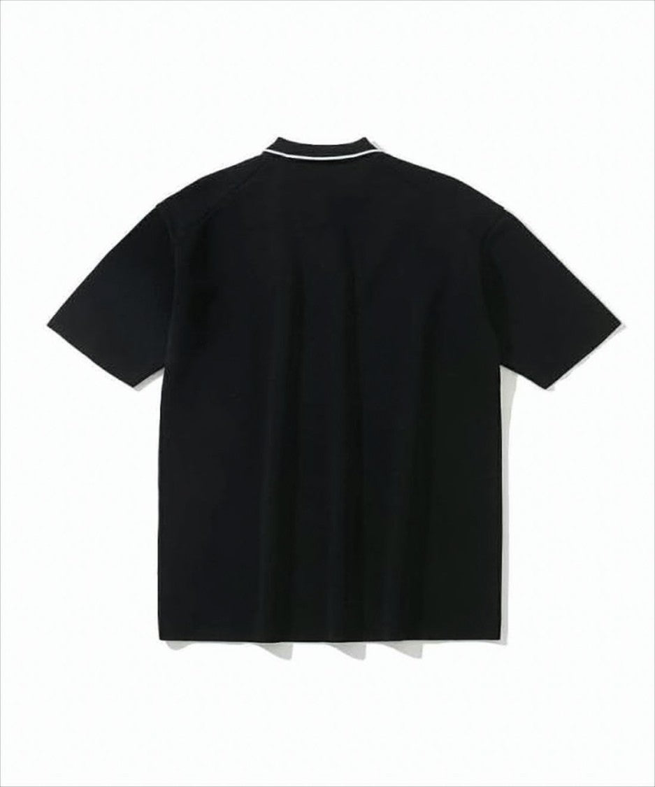 Mark&Lona Classic Black Polo Shirt With Subtle Piping