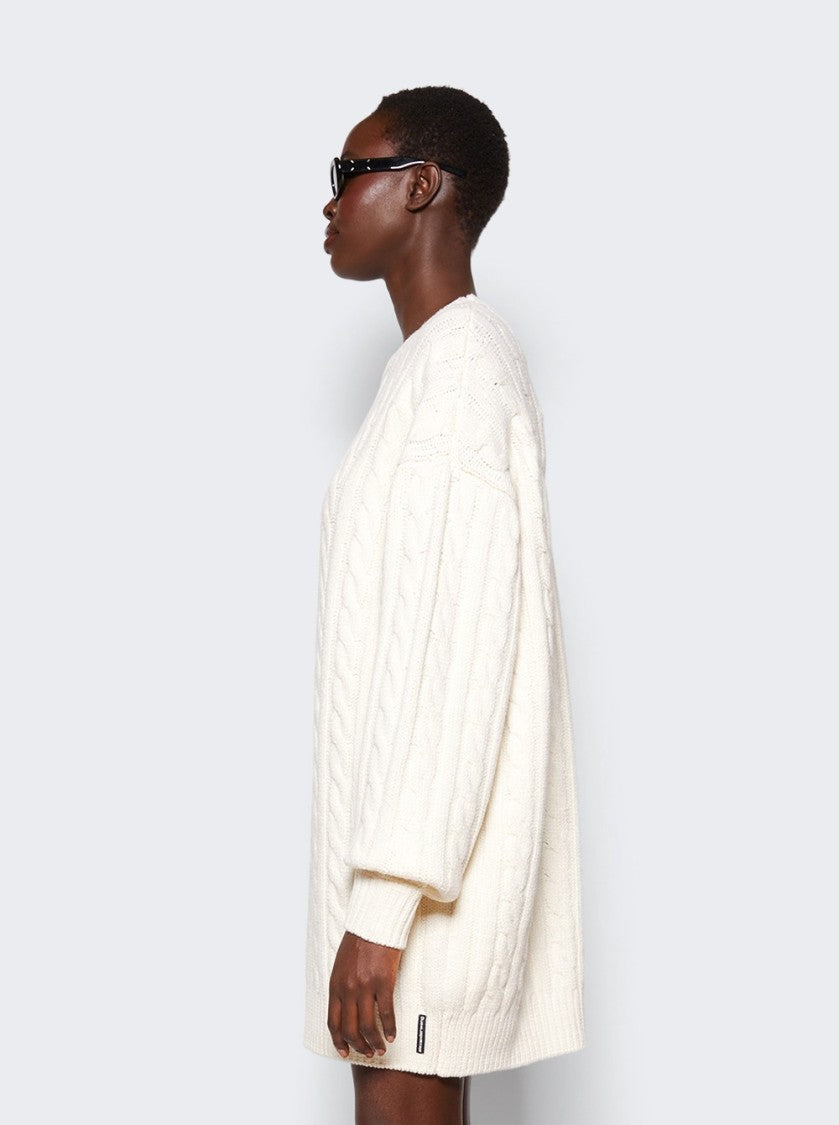 Alexander Wang Cable Pullover Dress Ivory