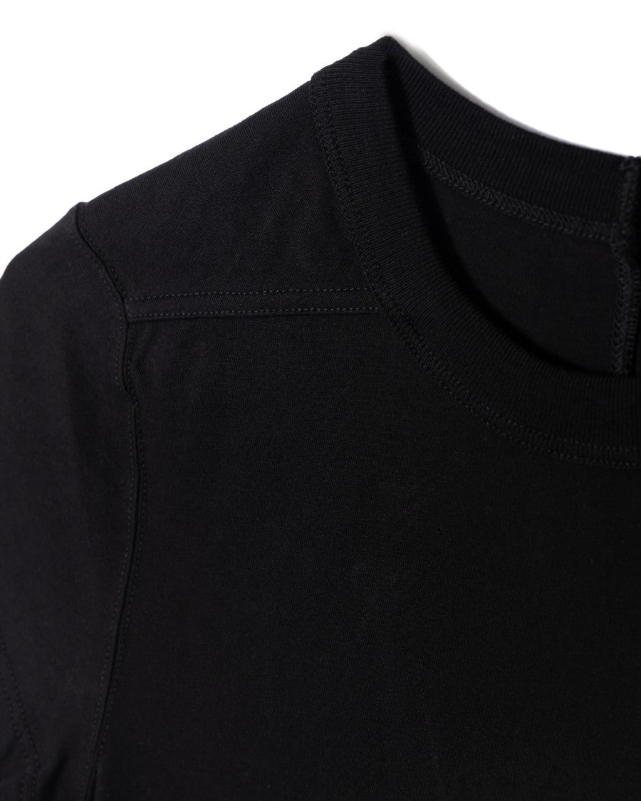 Rick Owens Cropped Black Cotton Jersey T-Shirt