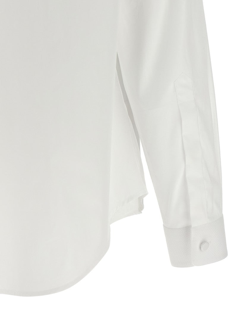 Tom Ford Structured Cotton Poplin Plastron Shirt With Honeycomb Details