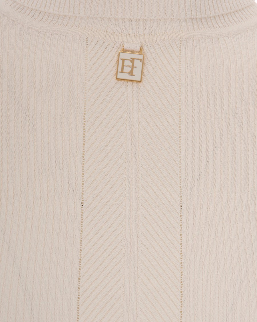 Elisabetta Franchi Slim-Fit Turtleneck Sweater With Ruffled Cuffs