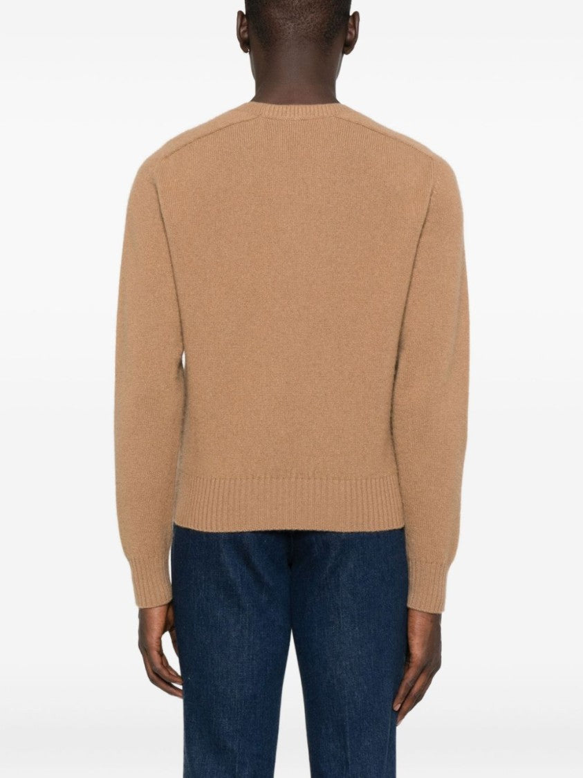 Tom Ford Cashmere Crew Neck Sweater With Ribbed Trims