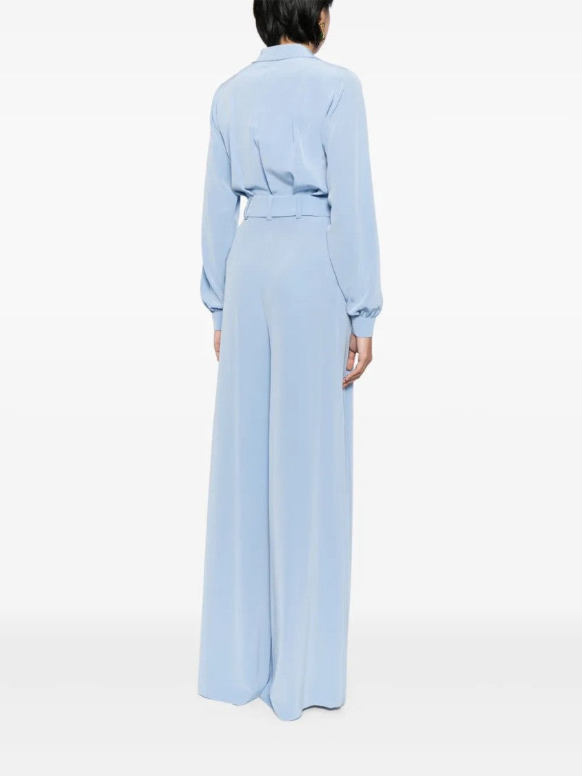 Saiid Kobeisy Crepe-Texture Belted Jumpsuit