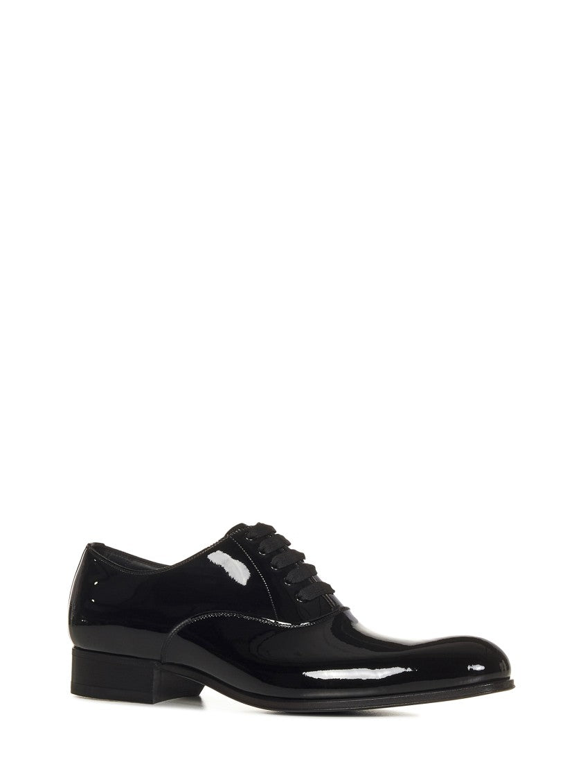 Tom Ford Black Calf Leather Laced Shoes