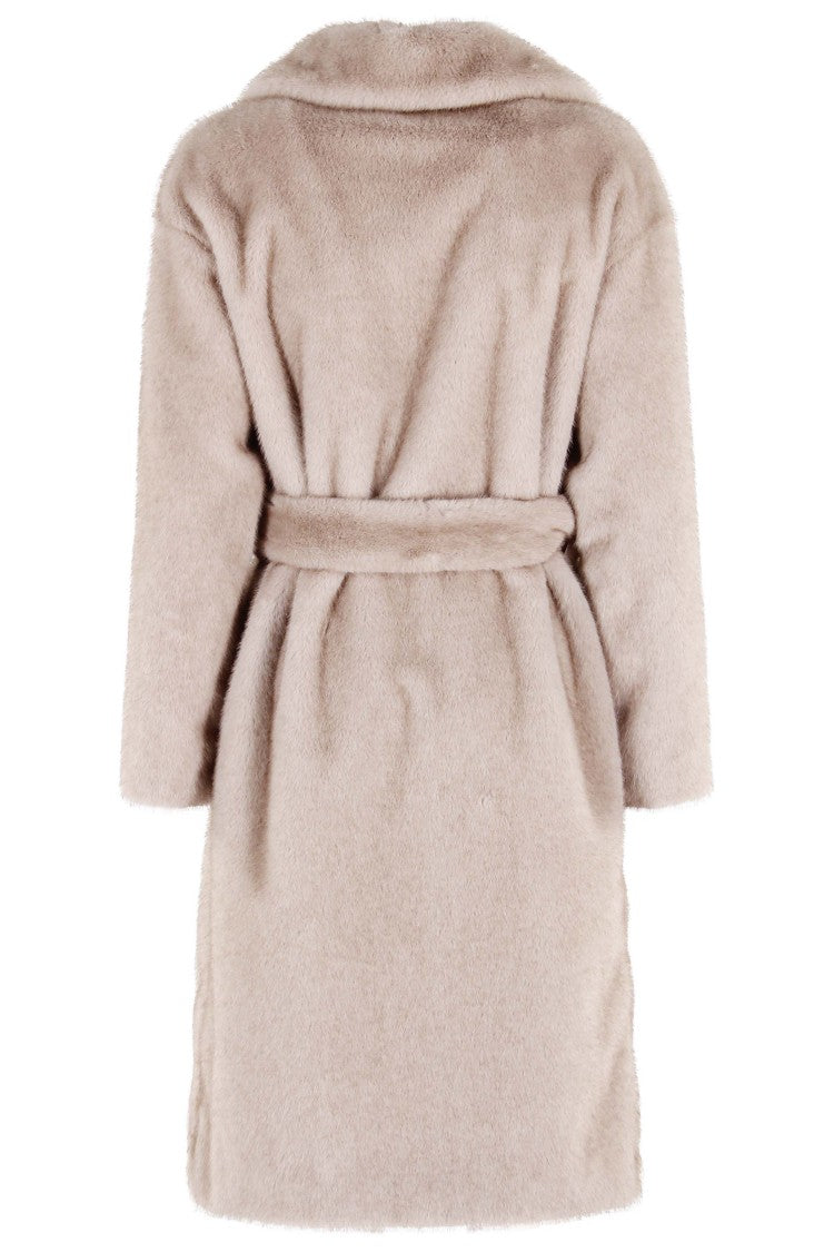 Herno Chantilly Eco Fur Coat With Wide Lapel