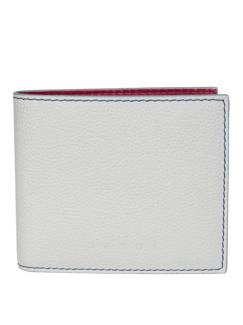 Marni Light Neutral Bifold Contrast Stitching Wallet