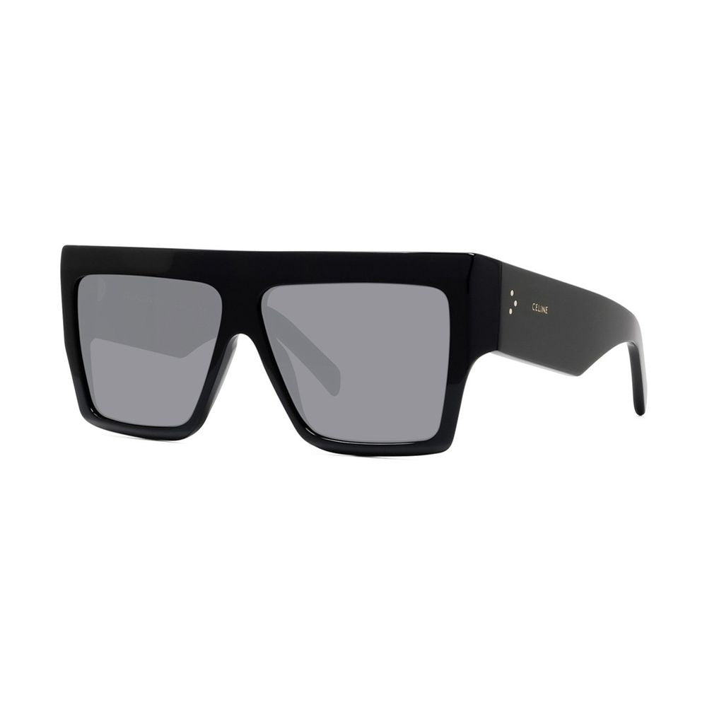 Celine 3 Dots Oversized Black Acetate Shield Sunglasses