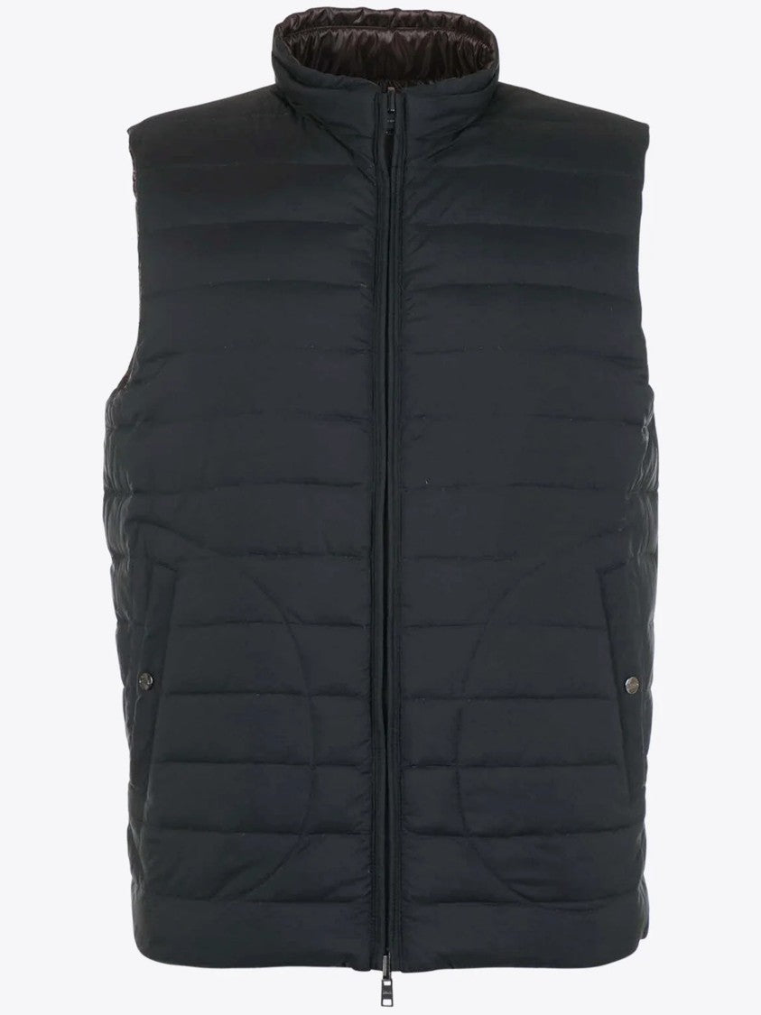 Herno Brown Reversible Sleeveless Puffer Vest