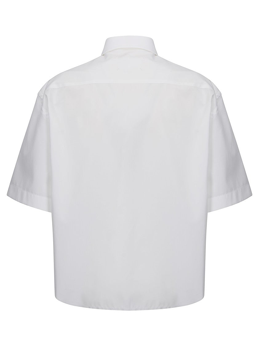 Maison Margiela White Short-Sleeved Shirt With Classic Button-Down Front And Timeless Silhouette