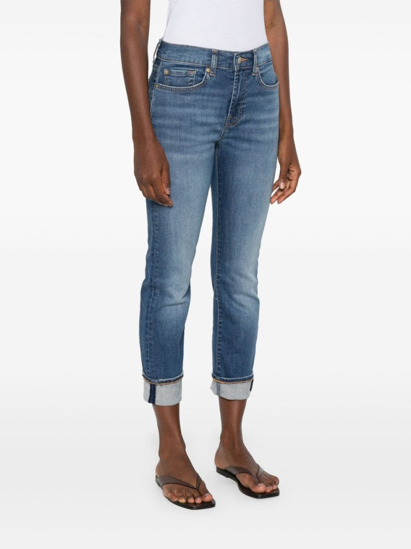 Seven Light Blue Wash Jeans With Concealed Fly