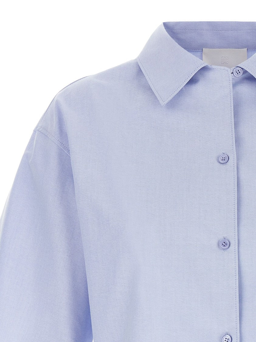 Givenchy Cropped Cotton Shirt With Embroidered Logo