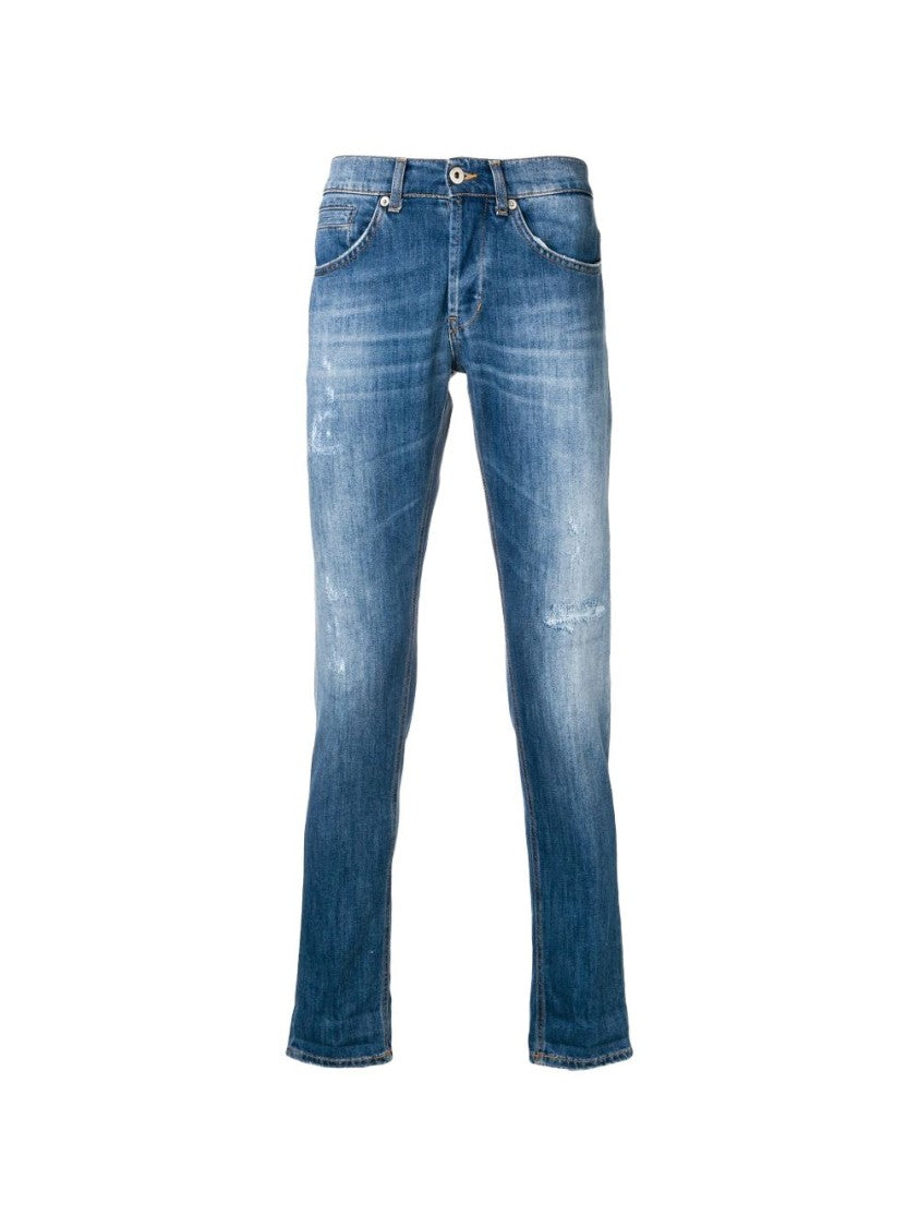 Dondup Classic Straight-Leg Denim Jeans With Distressed Finish