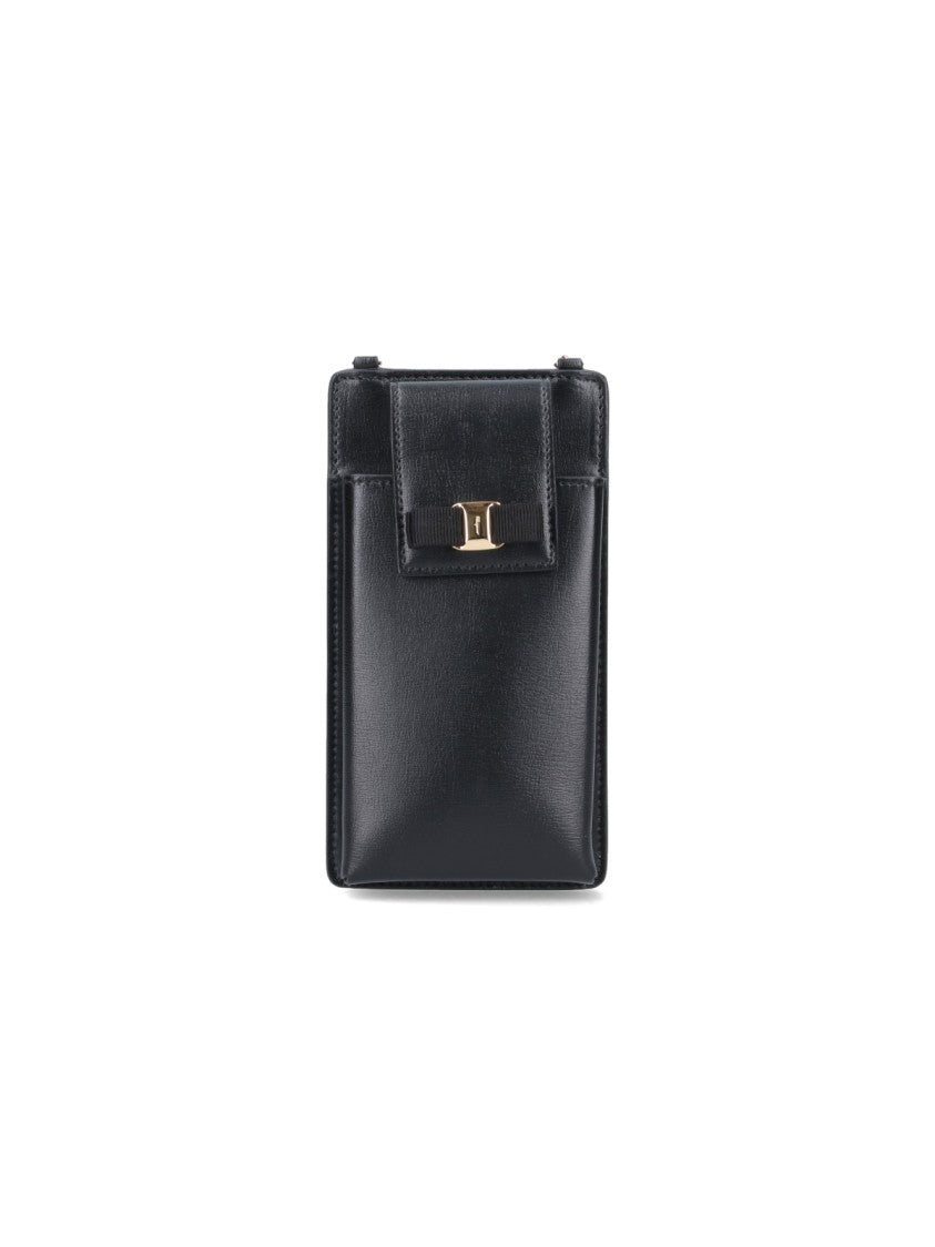 Ferragamo "Vara" Bow Phone Holder – Black