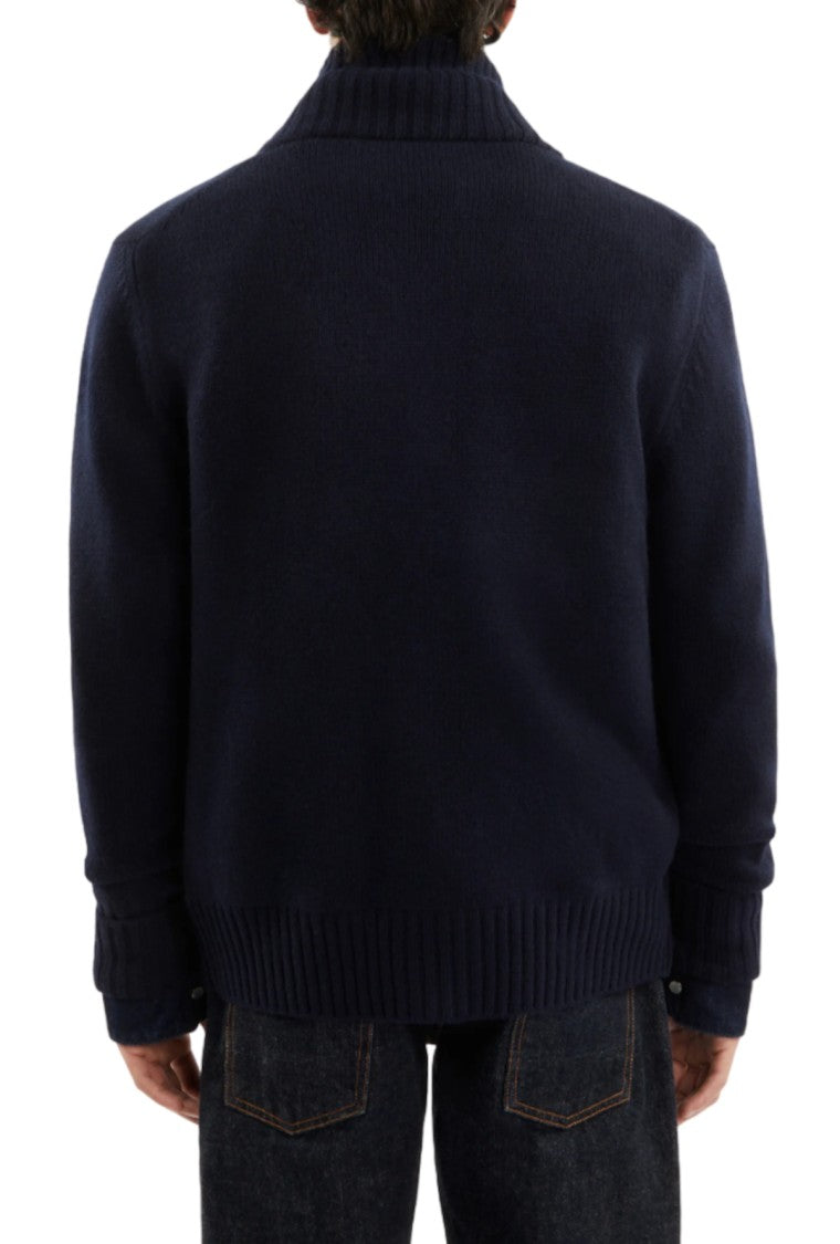 Fay Dark Navy Blue Knit Cardigan
