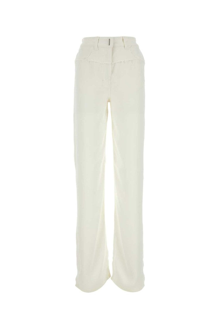 Givenchy Ivory Viscose And Denim Jeans