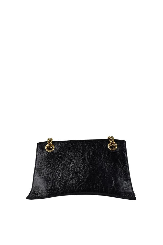 Balenciaga Black Crumpled Leather Crush Chain S Bag