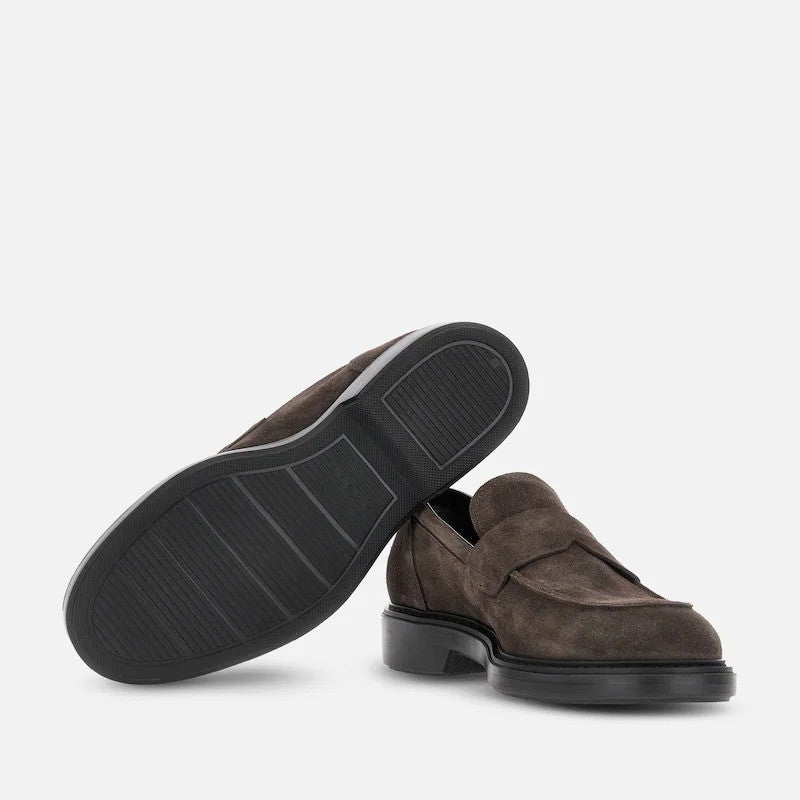Hogan Brown Suede Penny Loafers