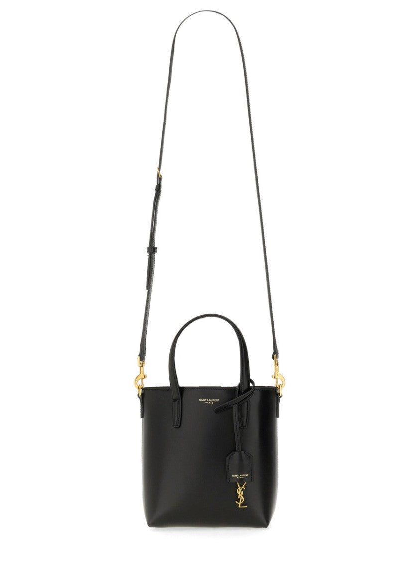 Saint Laurent Compact Structured Mini Tote With Gold-Tone Accents
