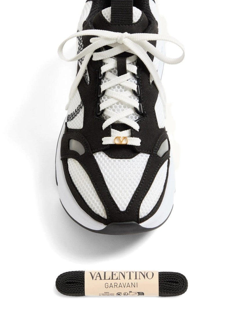 Valentino White Demivee Mesh Black Sneakers