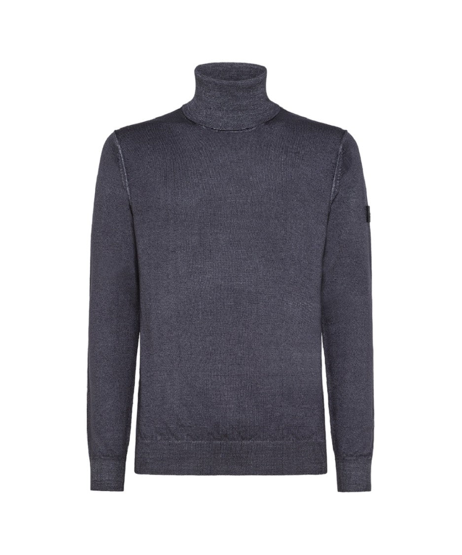 Peuterey Slim-Fit Pure Wool Turtleneck Sweater Logo