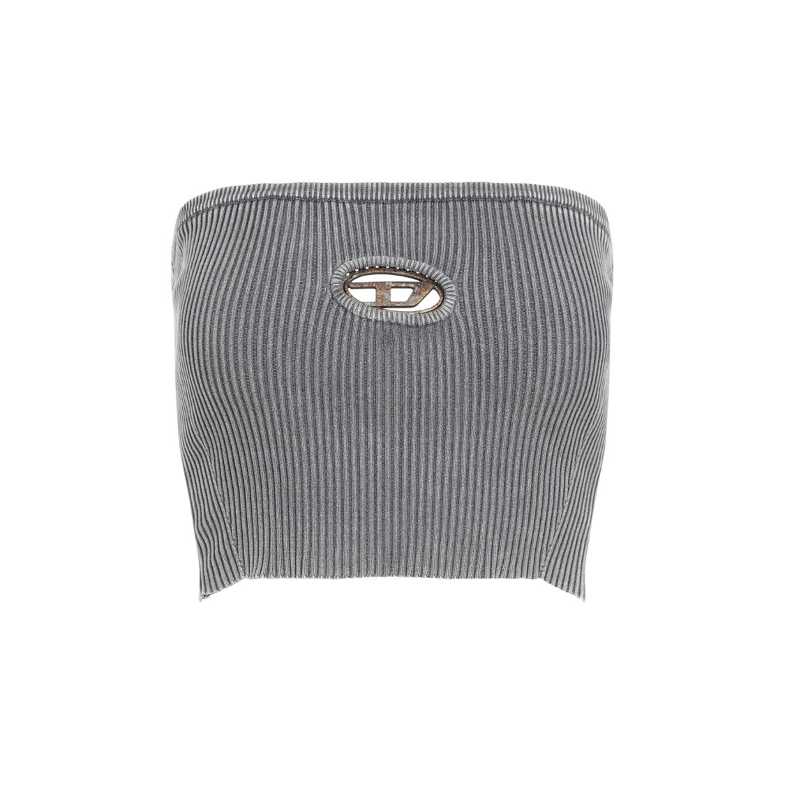 Diesel Ribbed Top With Statement Cutout Detail And Fabric Blend
