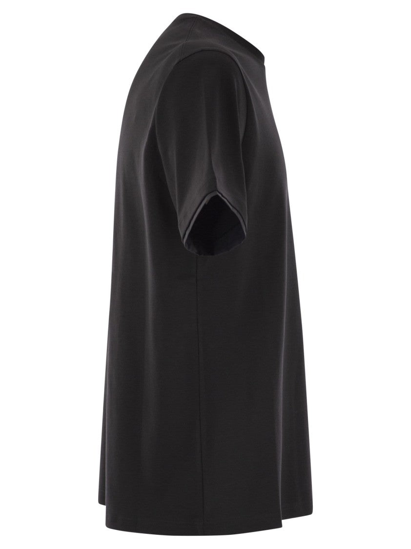 Herno Resort T-Shirt In Cotton And Light Stretch Nylon