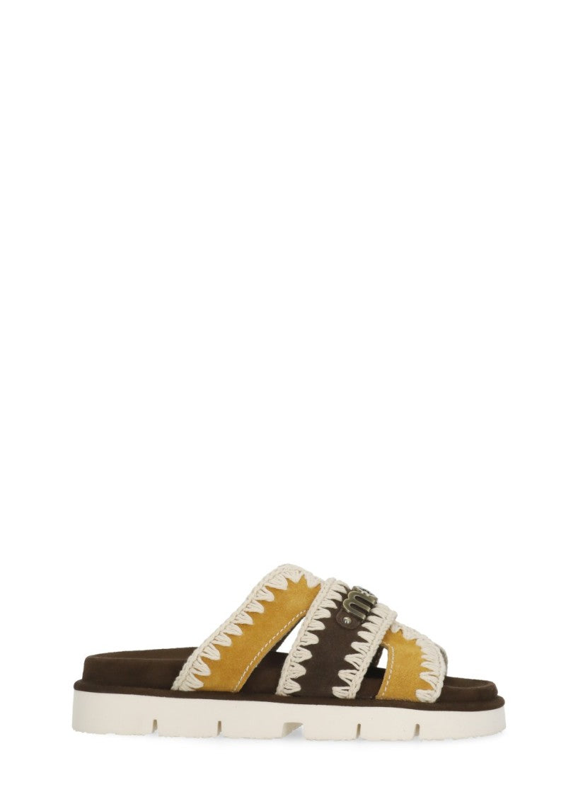 Mou Brown Bio Braided Bands Sandals