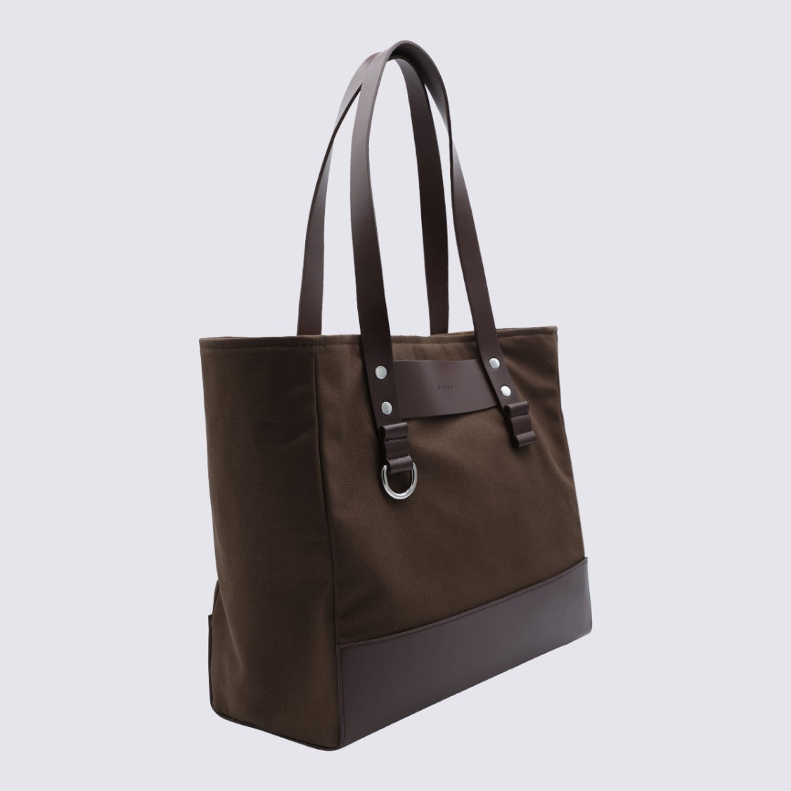 Marni Structured Brown Tote Bag With Leather Accents