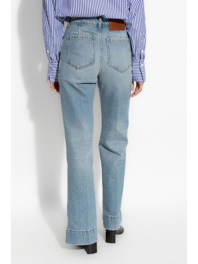 Victoria Beckham Indigo Blue High-Waisted Jeans