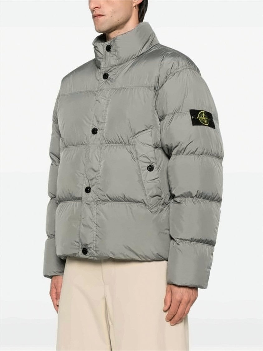 Stone Island Boxy Cropped Padded Jacket With Horizontal Quilting