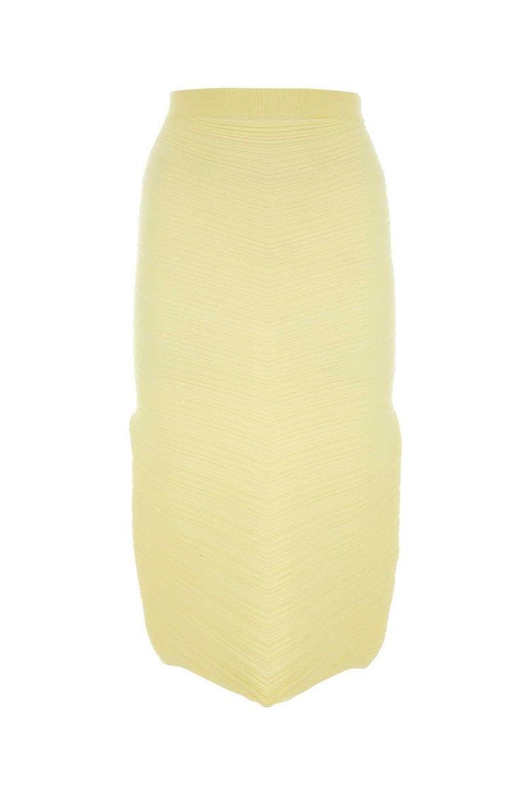 Bottega Veneta Yellow Stretch Cotton Blend Skirt