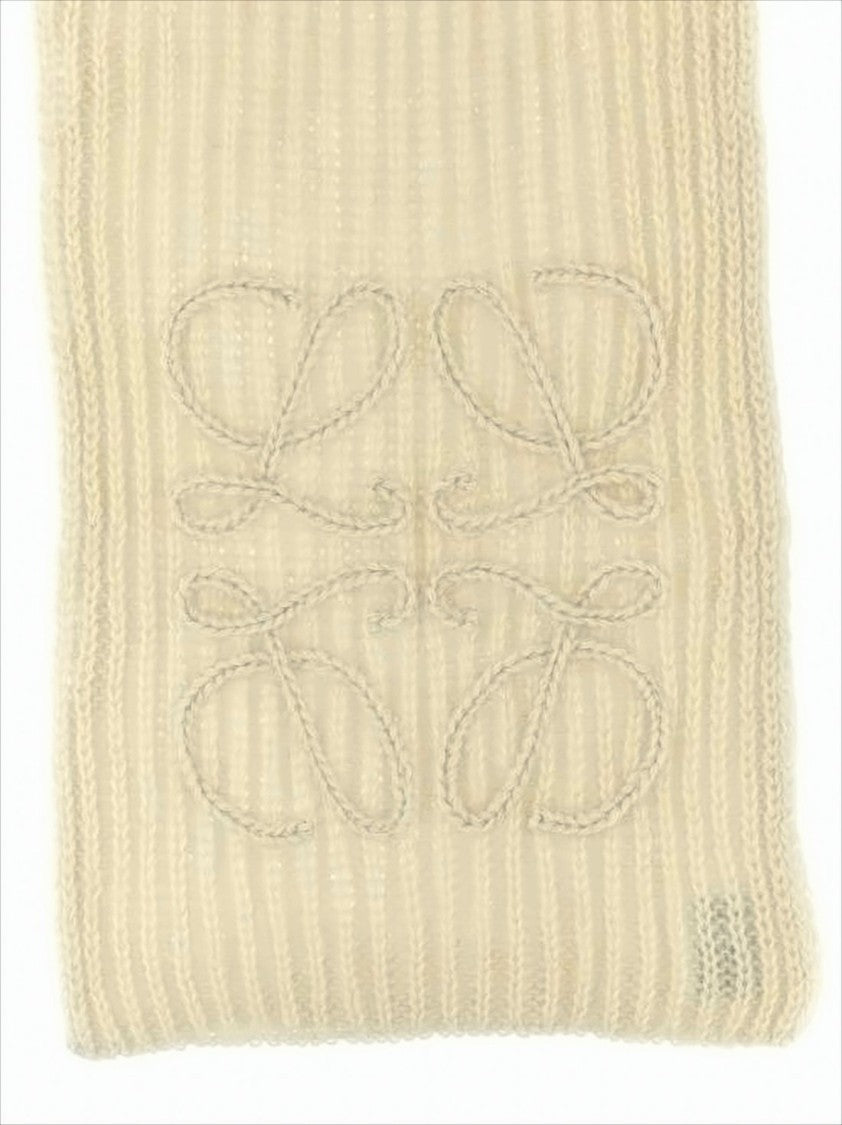 Loewe Knitted Mohair And Wool Blend Scarf With Embroidered Detail