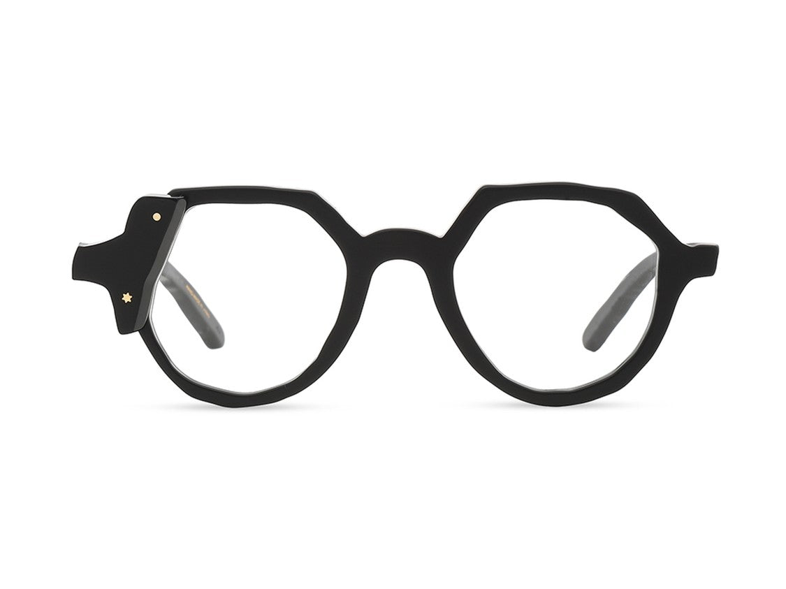 Masahiro Maruyama Glossy Black Mm-0097 Bold Geometric Acetate Eyeglasses