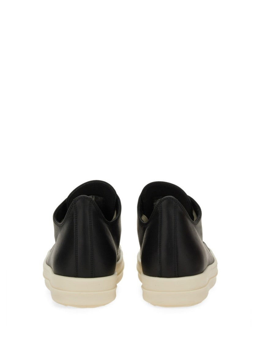 Rick Owens Black Leather Sneakers