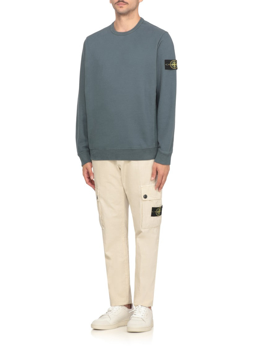 Stone Island Muted Blue Cotton Sweatshirt