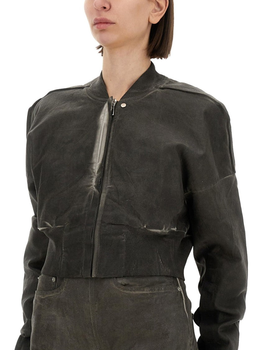Drkshdw By Rick Owens "Flight Jkt" Cropped Bomber Jacket