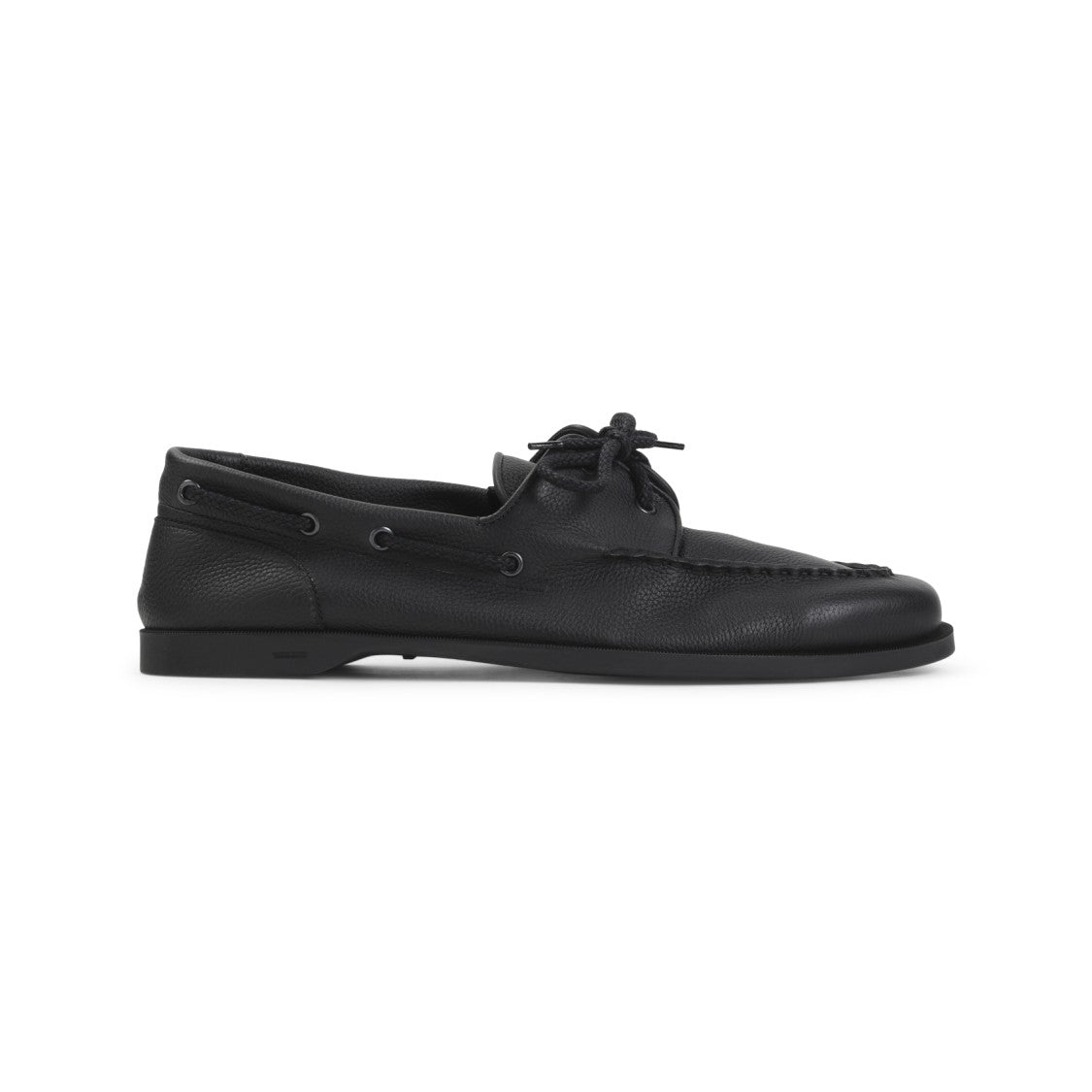 John Lobb Black Grained Leather Foil Loafers