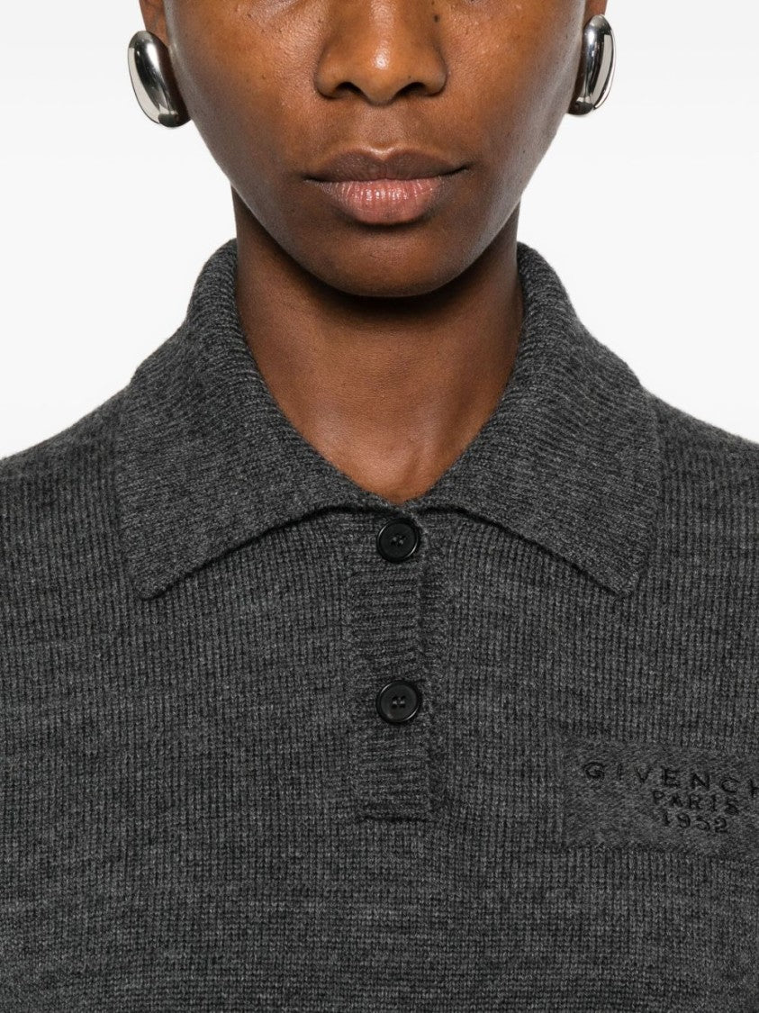 Givenchy Grey Silk And Nylon Lightweight Top