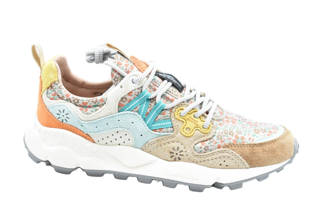 Flower Mountain Low-Cut Shoes With Suede And Floral Accents