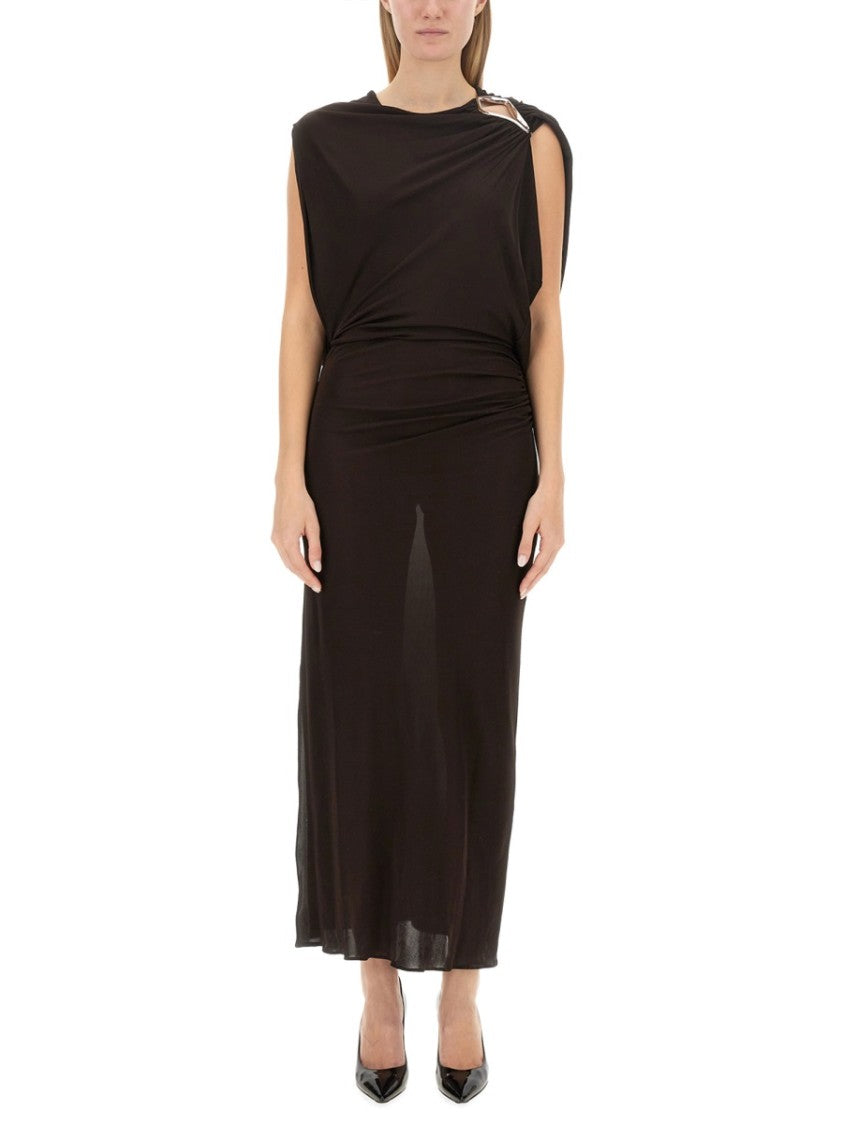 Lanvin Draped Evening Dress With Unique Shoulder Detail