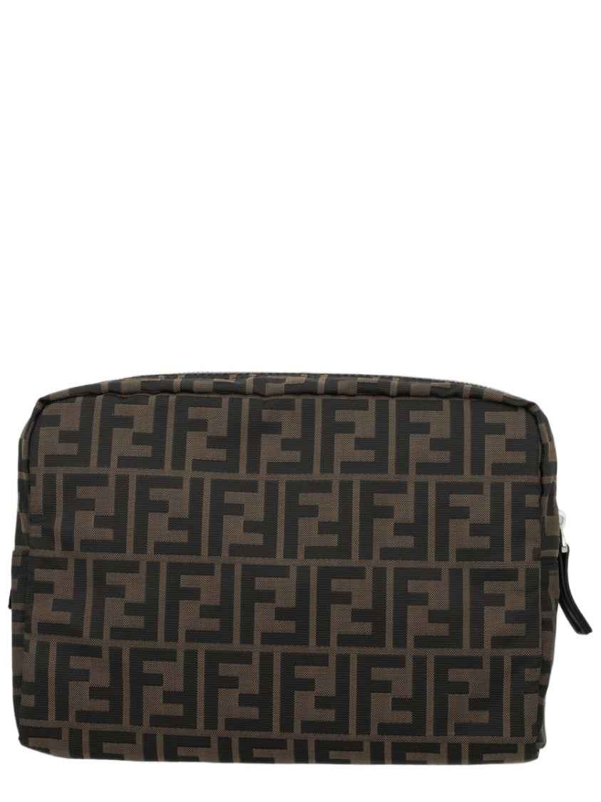 Fendi Black Geometric Pattern Clutch