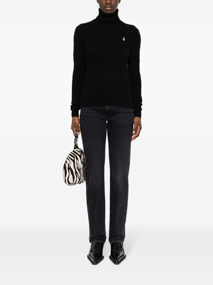 Polo Ralph Lauren Cable Knit Black Turtleneck Sweater