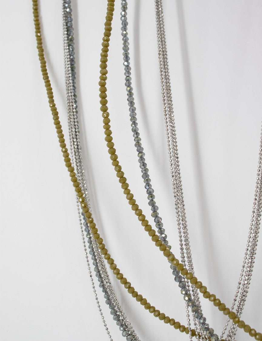 Panicale Layered Earth-Toned Beaded Necklace With Unique Clasp