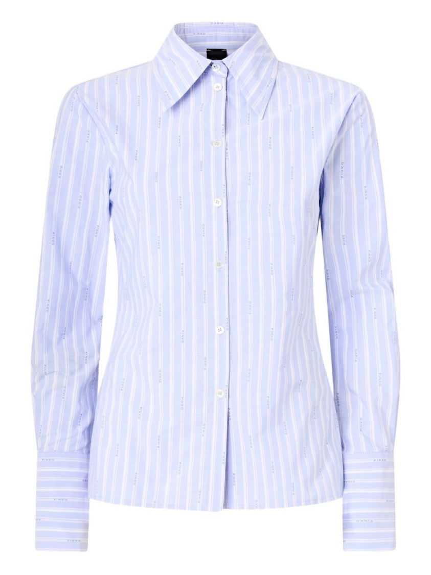 Pinko Tailored Button-Down Shirt With Vertical Stripes