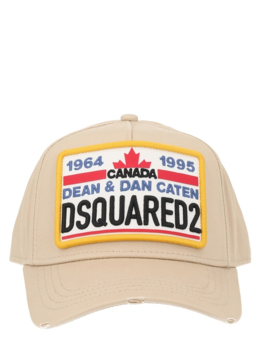 Dsquared2 Beige Maple Leaf Cotton Hat