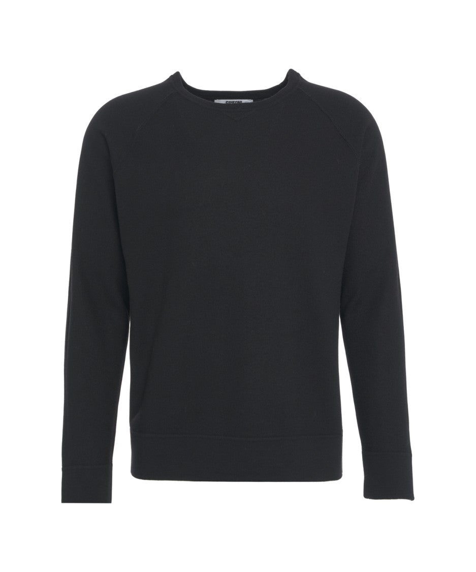 Grifoni Classic Black Cotton Knitwear Sweater